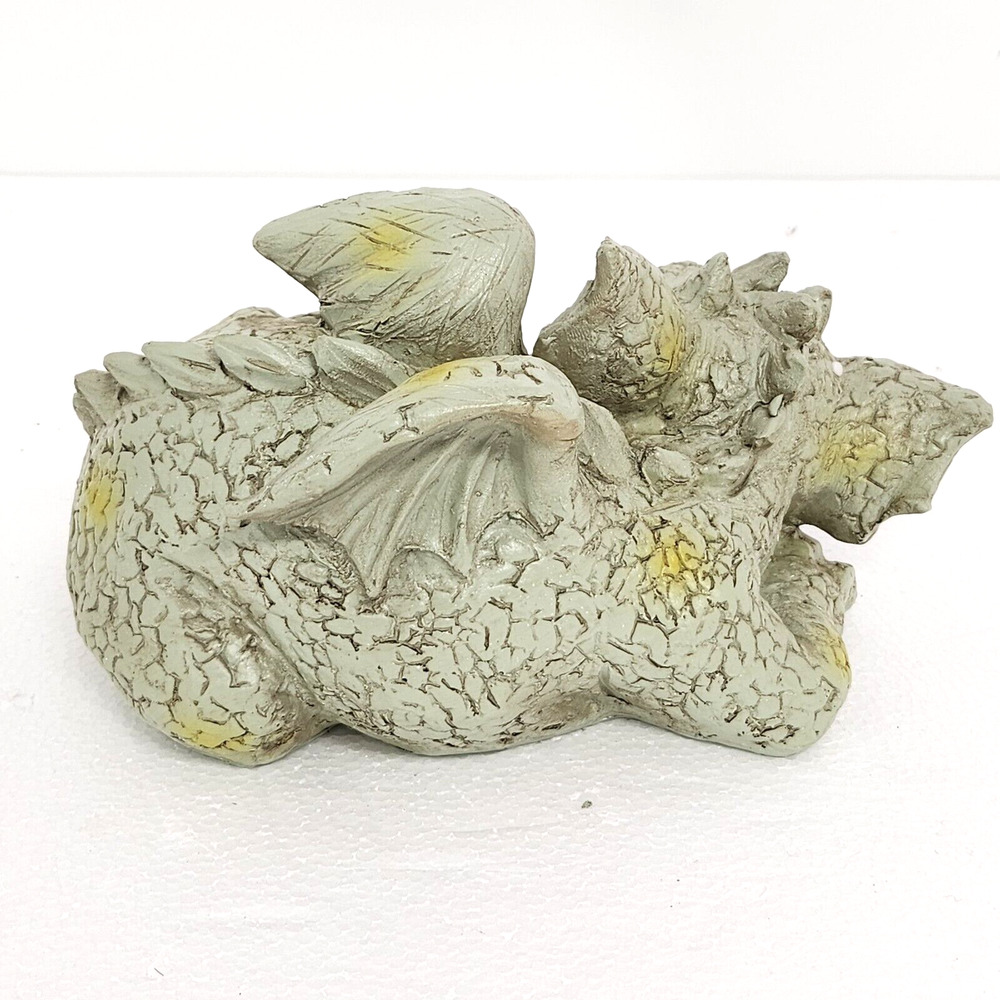 Sleeping Dragon Garden Outdoor Statue Adorable Mythical Creature Baby Sleeping - Picture 4 of 9